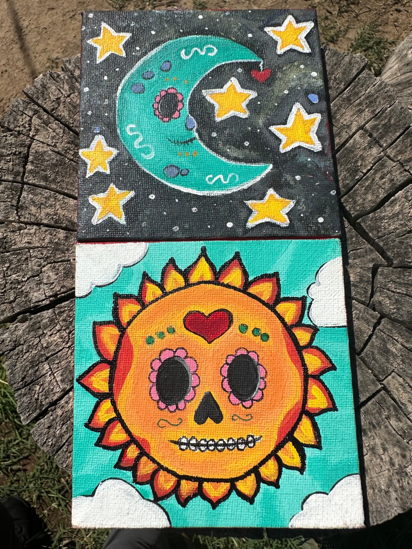 Sun and Moon mini canvas